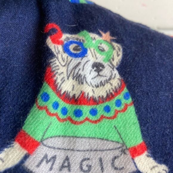 NWOT flannel 2 pc. pj set Xmas animals in hats: dogs, cats, iguanas runs big - Picture 7 of 13